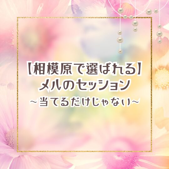 相模原で選ばれるメルのセッション
